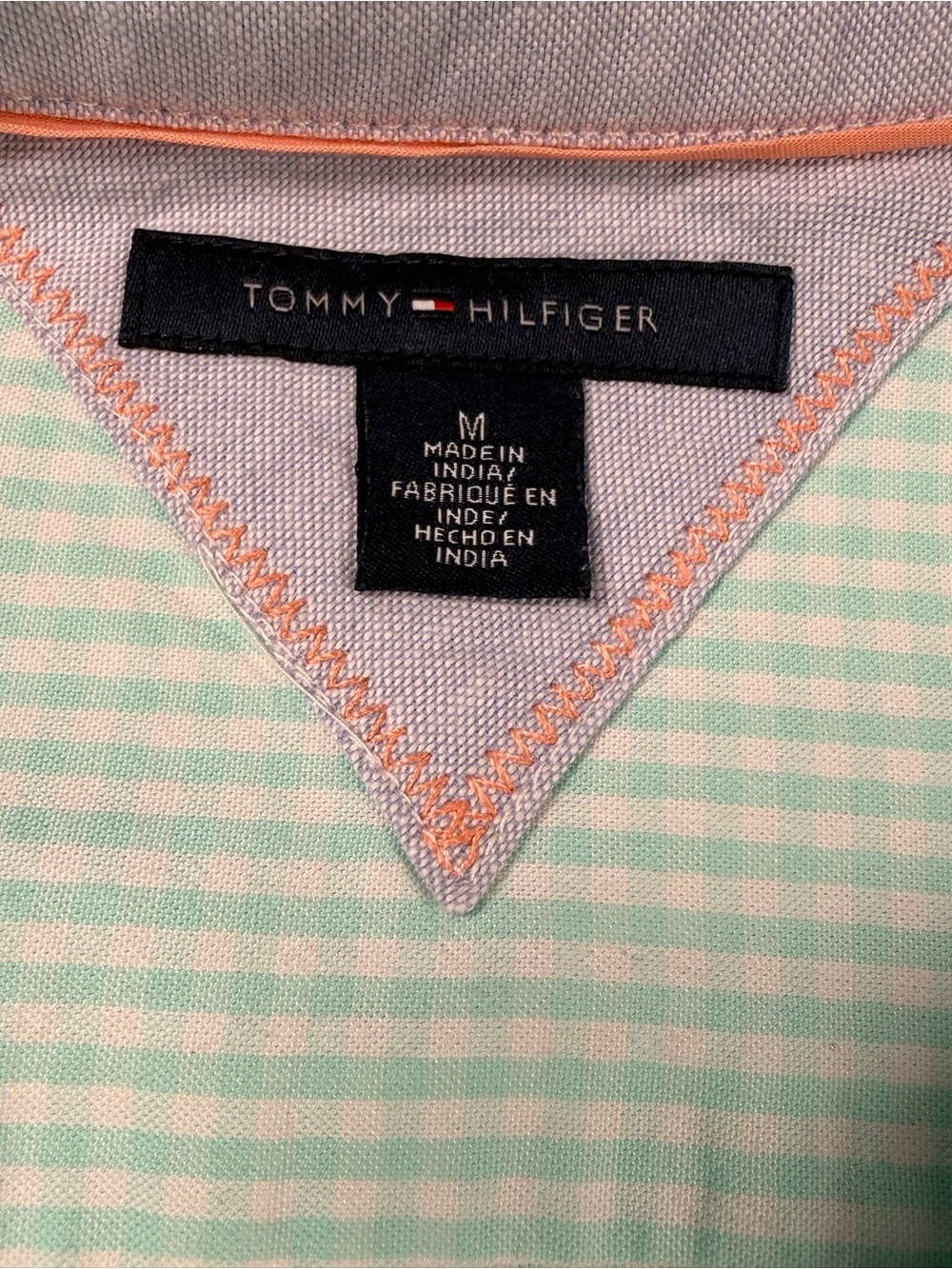 Tommy Hilfiger Mint Gingham Button Down Shirt Cotton Long Sleeve Women’s M - Picture 7 of 11